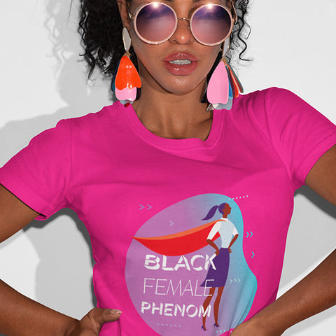Black Female Phenom Women's V-Neck Tee